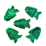 Load image into Gallery viewer, Natural Malachite Carved Fish Shape Gemstone, Hand Carved Fish Shape Gemstone, Jewelry Making Gemstones, 17X26 MM, Blue Fish Charm Pendant