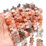 Load image into Gallery viewer, Multi Moonstone Pear Shape Beads, Chocolate, Peach, White, Gray Moonstone Smooth Pear Side Drill Beads for Jewelry Making, 7 Inch, 8-9 MM