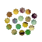 Load image into Gallery viewer, Carved Multi Fluorite Beads: Rainbow Pumpkin Gemstone, 6x8 mm