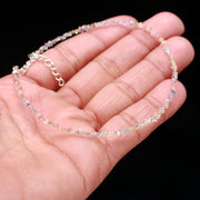 Natural Herkimer Diamond Bracelet, Mix Herkimer Diamond Rough Beads Bracelet, Sterling Silver Bracelet For Women's, Gemstone Beads Necklace