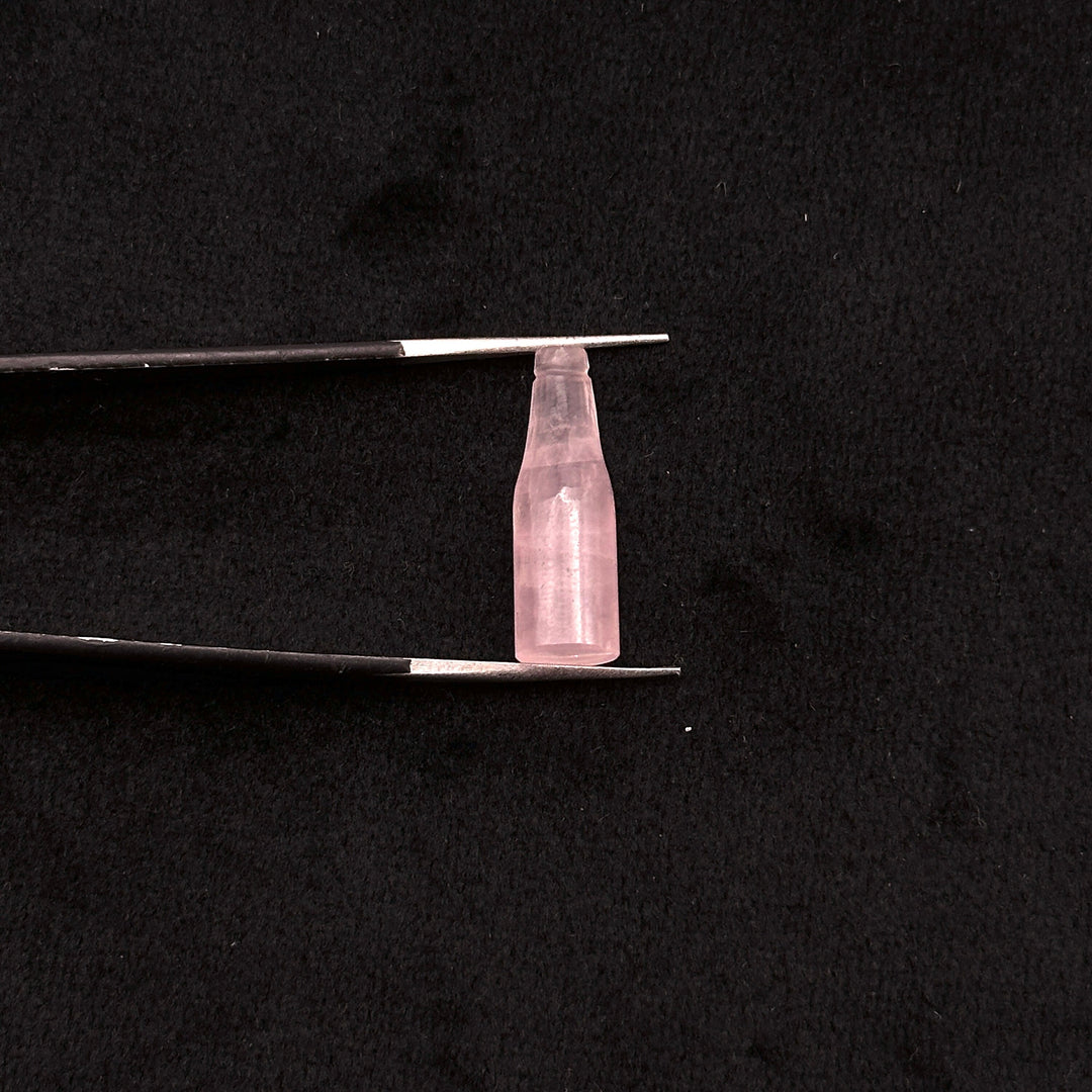 Tiny Natural Rose Quartz Bottle Carving, Bottle Shape Carved Gemstone, Jewelry Making Charms, 7X21 MM Chakra Healing Gemstone Beads
