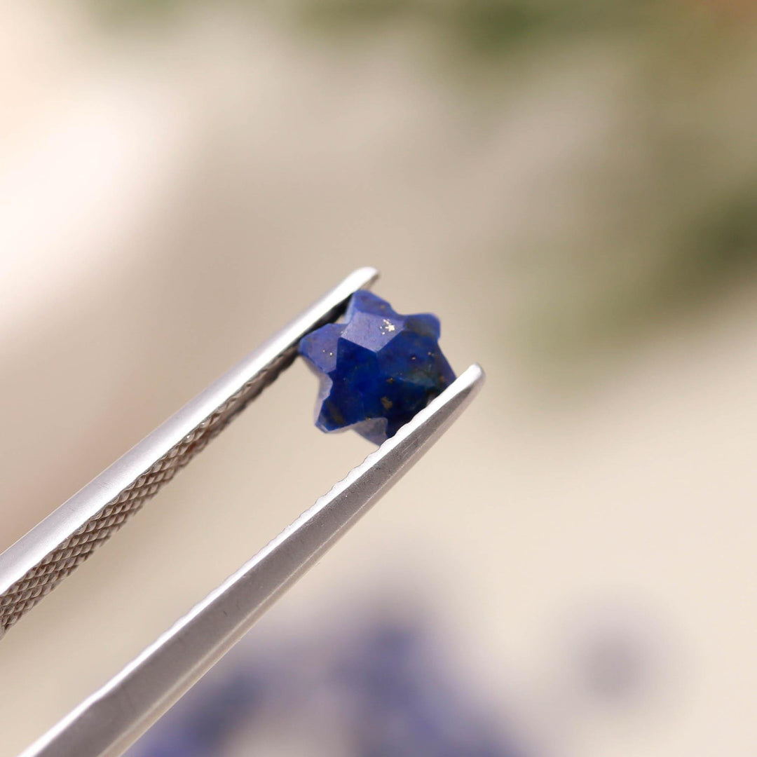 Natural Lapis Lazuli Little Stars, Blue Lapis Lazuli Star Shape Beads, 6 MM Star Shape Gemstone for Jewelry, 6 Sides Carving Star Beads