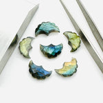 Load image into Gallery viewer, 2,3,4,5,6 Pcs Natural Labradorite faceted eagle Shape gemstone, Faceted Hand Carved eagle gemstone, fancy Shape Gemstone,16X10 mm