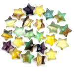 Load image into Gallery viewer, Rainbow Fluorite Star Shape Briolettes, Natural Multi Fluorite Star Beads, Hand Carved Star for Crafts and Jewelry, Star Shape Charms, 15 MM