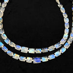 Load image into Gallery viewer, Natural Rainbow Moonstone Faceted Chicklet Gemstone Beads, Flashy Blue Fire Moonstone Rectangle Beads, AAA Quality Moonstone Gemstone Beads