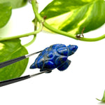 Load image into Gallery viewer, Healing Natural Lapis Lazuli Turtle Shape Gemstone Carving, 38 MM Approx Minimalist Turtle Carving Beads, Handmade Prosperity Loose Gemstone