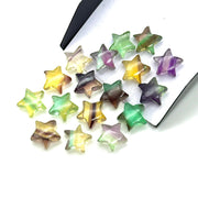 High Quality Multi Fluorite Star Shape Briolette's, Fluorite Smooth Hand Carved Star Shape Beads, Star Shape Loose Charm Jewelry Beads 10 MM