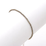 AAA Pyrite Beads Bracelet, Faceted Pyrite Beads Bracelet, Gemstone Silver Bracelet/Anklet, Gold Pyrite Bracelet, 2 MM Tiny Beads Bracelets