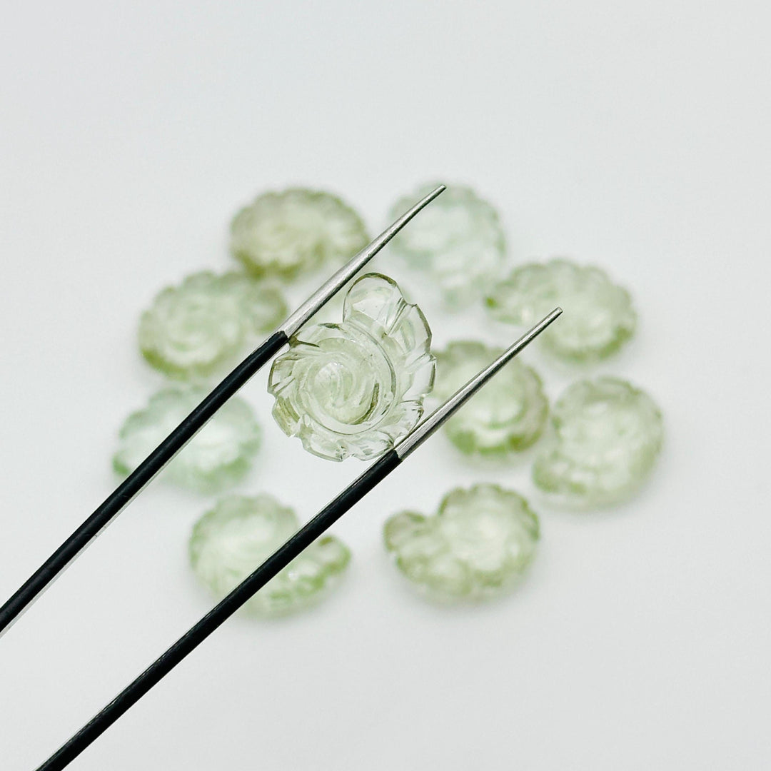 AAA+ Green Amethyst Carved Shell Beads, Hand Carved Snail Shell Shape Gemstone, Seashell Charm, 16 MM Beach Shell Beads For Jewelry