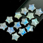 Load image into Gallery viewer, Rainbow Moonstone Star Beads: Faceted Celestial Gemstone Charms, 15mm