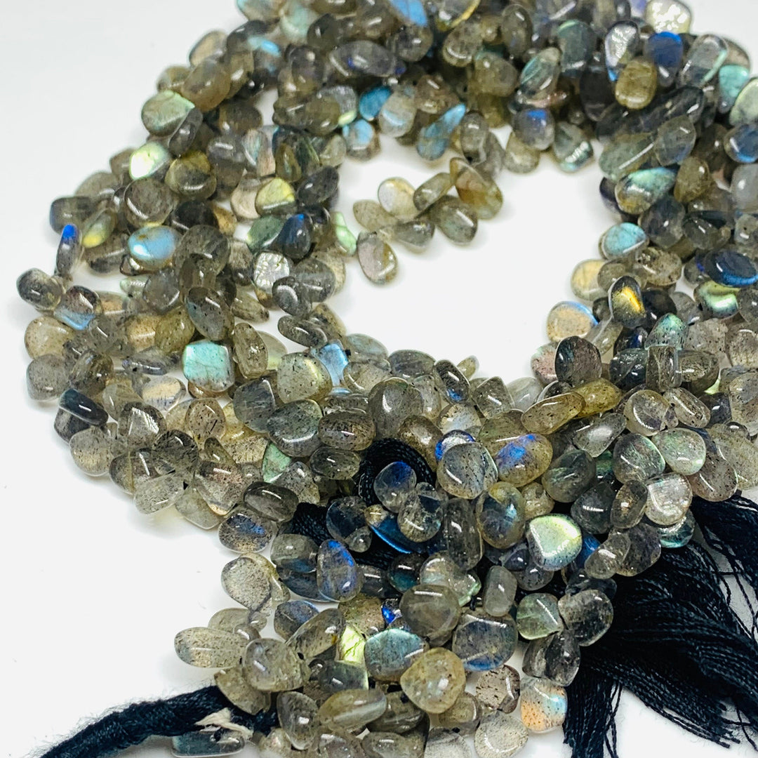AAA Quality 100% Natural Labradorite Heart Shape Beads Strand, 8" Inch Strand, Smooth Gemstone For Jewellery,  5-7 mm