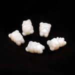 Load image into Gallery viewer, Mother Of Pearl Teddy Bear Beads, White Pearl Gummy Bear Beads for Jewelry Making 14 MM, Top to Bottom Drill, White Panda Gemstone
