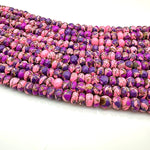 Load image into Gallery viewer, Purple Pink Copper Turquoise Beads, Copper Turquoise Faceted Rondelle Beads, 8-10 mm, 4 Inch Line, Wholesale Beads, Jewelry Making Beads