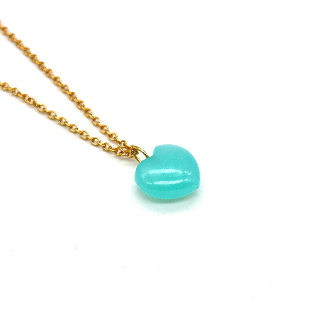 Aqua Chalcedony Heart Pendant, Aqua Blue Smooth Heart Pendant, 16 MM Heart, Birthday Gift For Women, Bridesmaid Gifts, Fancy Gift for Girls