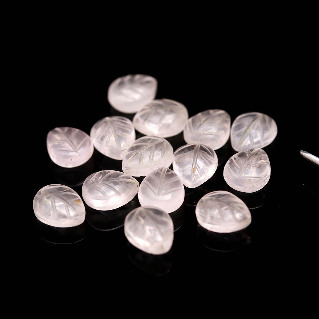 Rose Quartz Leaf Shape Briolette's, Natural Rose Quartz Leaf Shape Beads, Wholesale Loose Leaves Charms for Jewelry Making, 10 MM