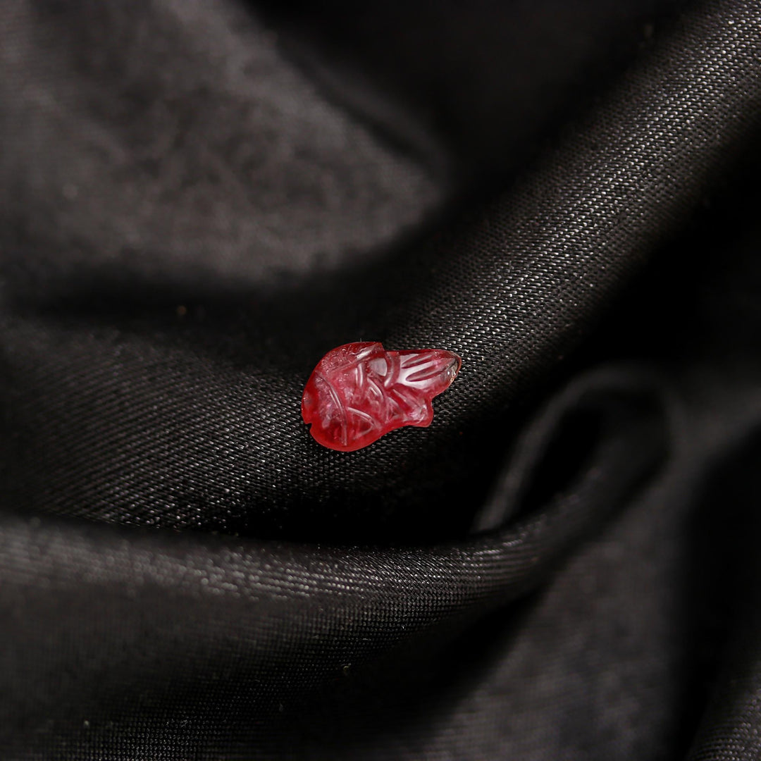 Pink Tourmaline Hand Carved Fish Shape Gemstone, Sea Fish Stones, Fish Shape Carvings 14 MM