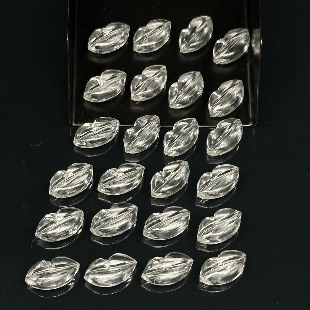 Beautiful Natural Crystal Quartz Lips Shape Beads, Hand Carved Lips Shape Gemstone Beads, Lips Shape Gemstone Charm, 14X8 MM, Briolette Bead