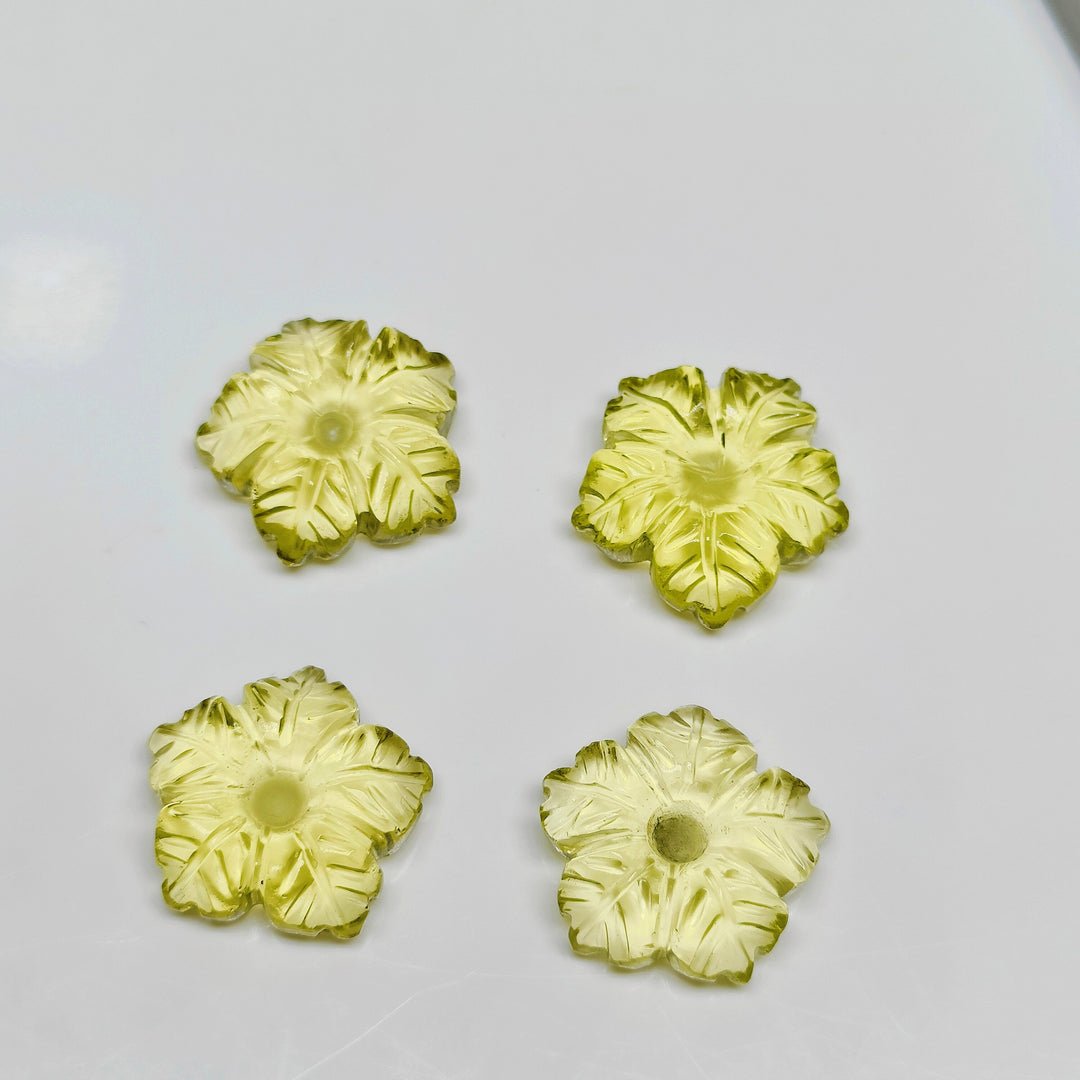 2,3,4,5,6 pcs 100% Natural Lemon Quartz Fancy Shape Carved Gemstone, Loose Gemstone, Fancy Shape Gemstone For Jewlery, Carved Gemstone 16mm