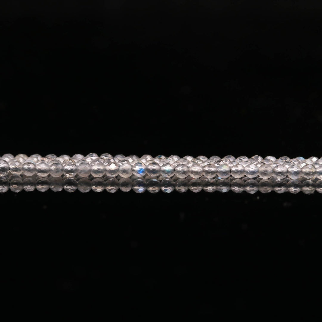 Natural Labradorite Round Beads, Flashy Labradorite Micro Faceted Round Beads, Jewelry Making Loose Gemstone Beads 2-2.5 MM