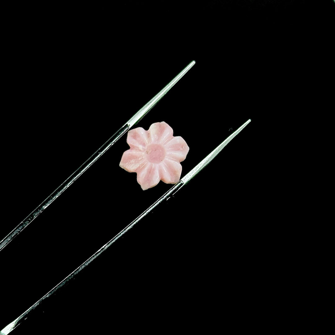 Natural Pink Opal Carved Flower Shape Beads, AAA Pink Opal Flower Carving, Pink Flower for Jewelry Making, 12 MM, Floral Gemstone Beads