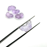 Load image into Gallery viewer, Carved Pink Amethyst Butterfly Charm: Handmade Gemstone Briolette (18 MM)