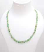 Load image into Gallery viewer, Emerald Oval Beads Necklace, Handmade Emerald Beaded Necklace, Sterling Silver Gemstone Jewelry, Bridesmaid Necklace Gifts, Natural Emerald