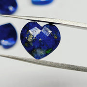 2,5,6,7,8,9,10 pcs Natural Lapis Lazuli Heart Shape Carving Loose Gemstone, Heart Shape Carved Gemstone, Gemstone For Jewellery 10 mm