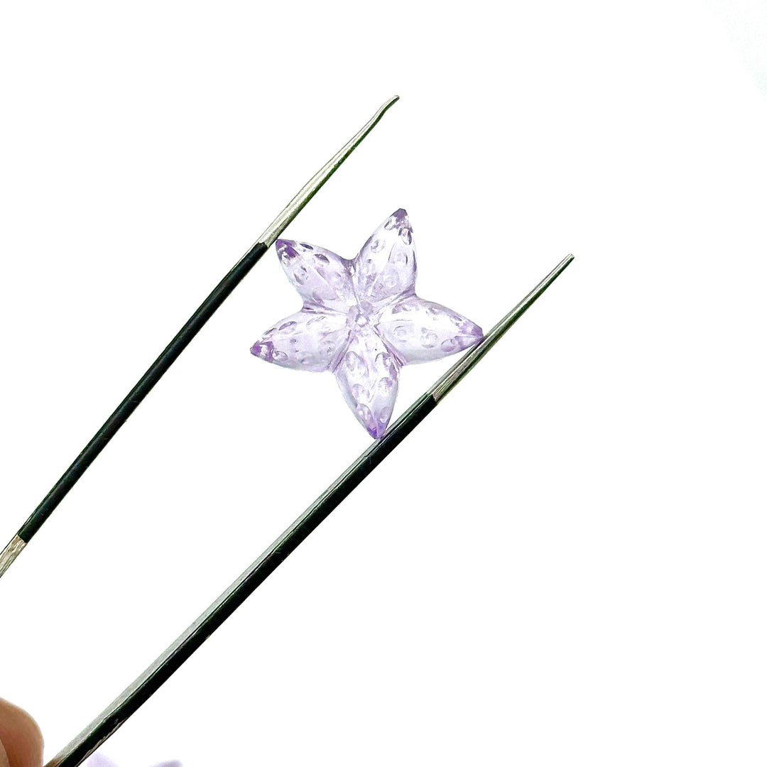 Natural Pink Amethyst Star Fish Shape Structure, AAA Amethyst Fish Shape Carved Gemstones, Star Fish Carvings, Rare Findings Beads, 20 MM