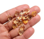 Load image into Gallery viewer, Genuine Citrine Heart Shape Beads, Yellow Citrine Smooth Heart Shape Charms, Plain Heart Briolette's for Jewelry Making, 8 MM, Loose Beads