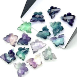 Load image into Gallery viewer, Multi Fluorite Butterfly Shape Beads, Faceted Carving Gemstone Beads, Multi Fluorite Animal Carving Beads For Jewelry, Charms Beads 14x10 MM