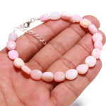 Load image into Gallery viewer, Pink Opal Smooth Tumble Beads Bracelet, AAA Pink Opal Nuggets Shape Beads Bracelet, Jewelry Gifts, Fancy Jewelry/Anklet for Girls, 8 MM