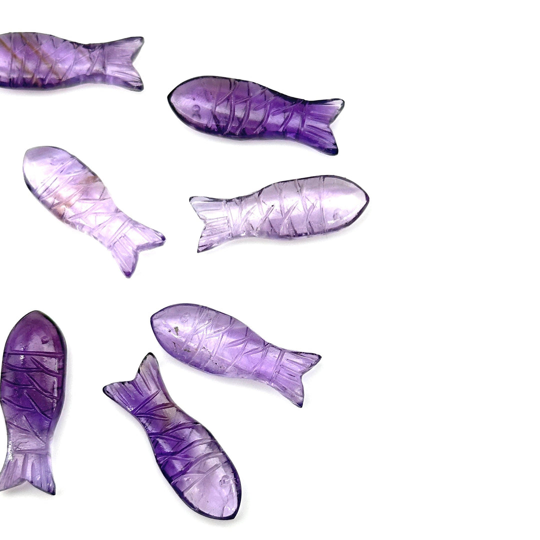 AAA Pink Amethyst Fish Shape Gemstone Crystals, Natural Amethyst Fish Beads for Jewelry Making, 30 MM, Home Decor Stone Gifts