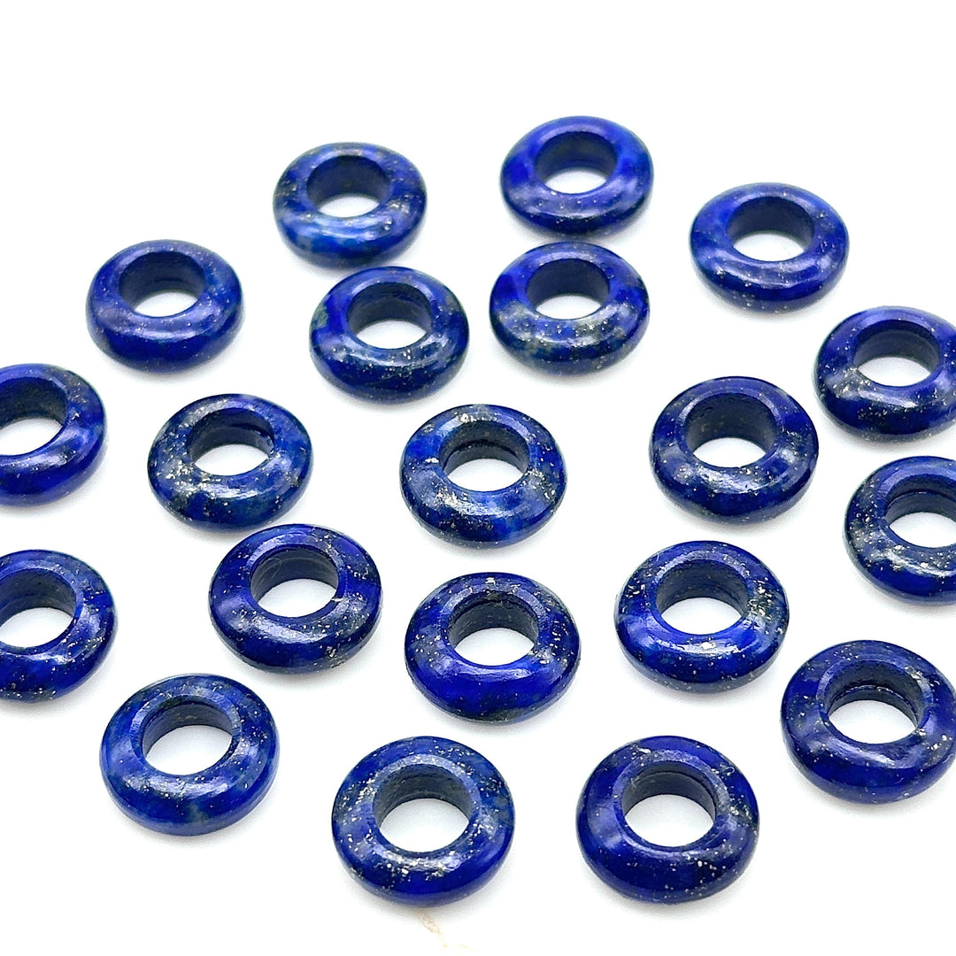 AAA Quality Lapis Lazuli Donut Shape Stones, Natural Lapis Lazuli Donut Carving, Healing Gemstone Beads, 12 mm Blue Donut Smooth Beads