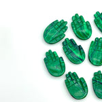 Load image into Gallery viewer, Natural Malachite Hamsa Shape Carving Gemstones, 25 MM Palm Shape Gemstone, Healing Power Of Hamsa, Hand Carved Jewelry Making Charms