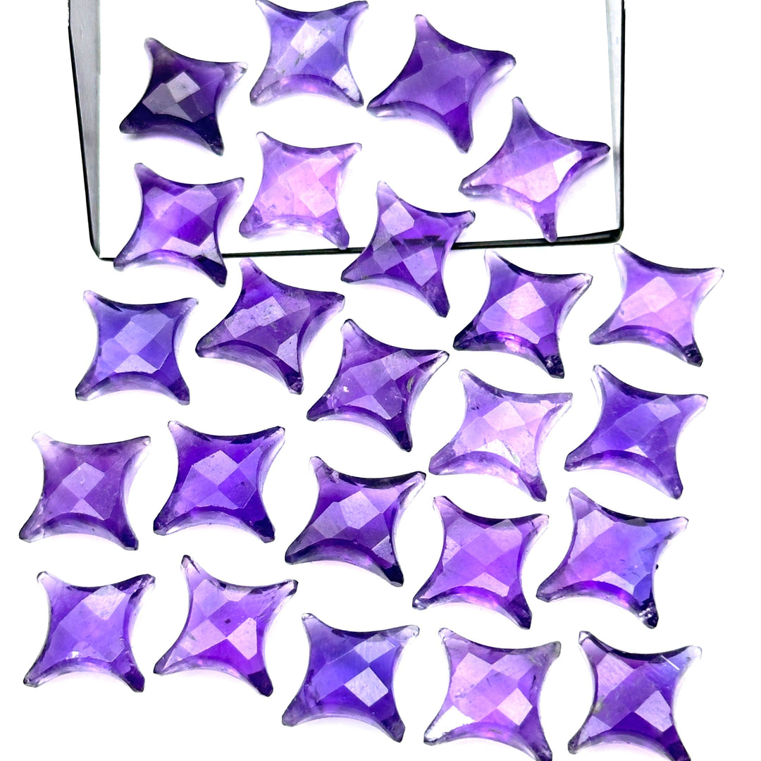 Natural Amethyst Ninja Star Shape Carving Beads, Fancy Star Shape Gemstone Beads, 11X15 MM Jewelry Making Star Shape Briolettes Loose Beads