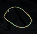 Load image into Gallery viewer, Yellow Ethiopian Opal Necklace, Natural Ethiopian Rondelle Beads Necklace, Faceted Beads Jewelry, 4 MM Beads, Gifts for Women, Gift for Her