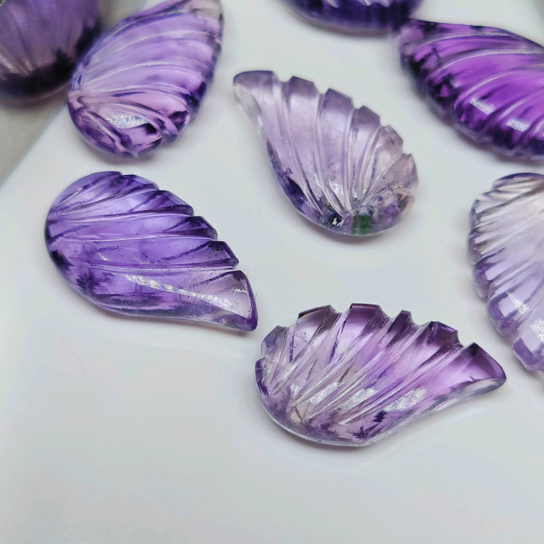 2,3,4,5,6 100% Natural amethyst fancy Shape Carving, Hand carved Fancy shape Gemstone, carved Gemstone jewelry Making,18X10 mm