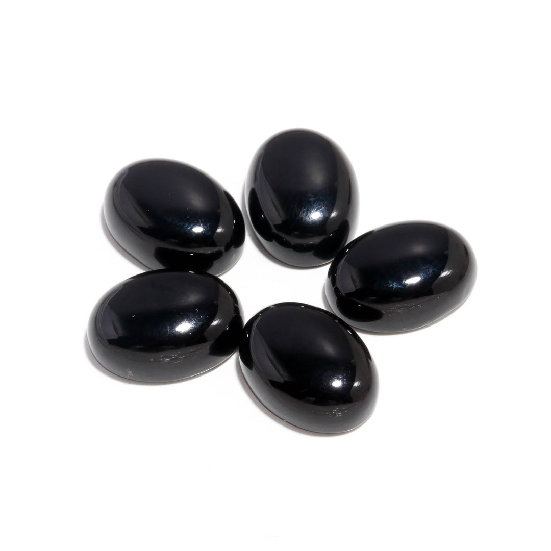Black Onyx Oval Shape Beads, Black Onyx Hand Carved Smooth Gemstone Beads, Loose Carving Beads, Oval Charms for Jewelry Making 12X16 MM