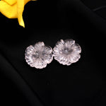 Load image into Gallery viewer, Rose Quartz Hand Carved Flower Shape Stone, Natural Rose Quartz Flower Beads for Jewelry Making 20 MM, Crystal Gifts
