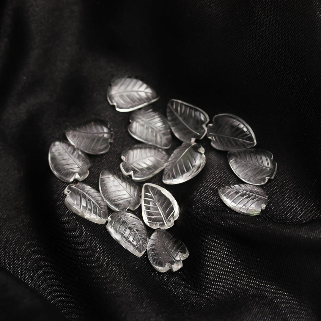 Natural Crystal Quartz Leaf Shape Briolettes, AAA Clear Quartz Leaf Shape Bead, 17 MM Loose Leaf Charms for Jewelry, Gemstone Leaves Beads
