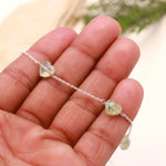 Load image into Gallery viewer, Natural Prehnite Bracelet, Green Prehnite Faceted Heart Beads Bracelet, Women's Gift Chain Bracelet, 925 Silver Jewelry, Girls Anklets