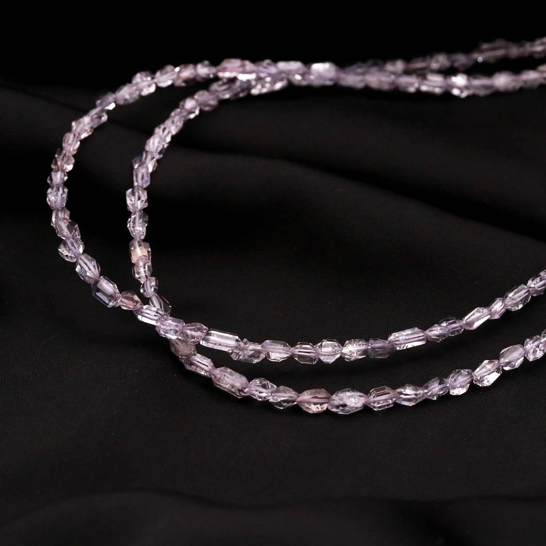 Tanzanite Color Herkimer Quartz Diamond Beads, Purple Herkimer Straight Drill Diamonds, Jewelry Making Raw Beads, 4-6 MM, Diamond Necklace