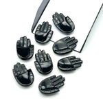 Load image into Gallery viewer, Natural Black Onyx Hamsa Shape Carved Stone, 25 MM Palm Shape Gemstone, Black Onyx Handmade Charms, Jewelry Making Hamsa Charm Beads