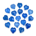 Load image into Gallery viewer, Pretty Blue Chalcedony Heart Shape Beads, Hand Carved Heart Charms for Jewelry Making, Faceted Heart Shape Briolette's, 13 MM