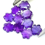 Load image into Gallery viewer, Natural Amethyst Flower Shape Carving Beads, 11 MM Handmade Carved Flower Shape Gemstone, Hexagon Shape Charms For Jewelry &amp; Craft Making