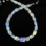 Load image into Gallery viewer, Natural Rainbow Moonstone Faceted Chicklet Gemstone Beads, Flashy Blue Fire Moonstone Rectangle Beads, AAA Quality Moonstone Gemstone Beads