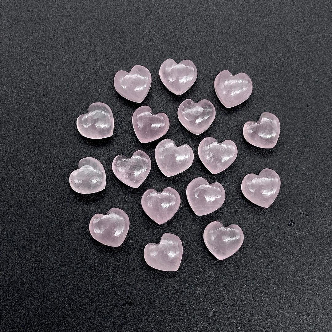 Mini Rose Quartz Heart Shape Beads, Natural Rose Quartz Smooth Heart Beads, Jewelry Making Plain Pink Heart Gemstone Briolette's, 8 MM