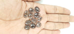 Load image into Gallery viewer, 2 pcs AAA+ Quality Black Rutile freeform Rosecut, Blcak Routile faceted rosecut,gemstone for jewelry, jewelry making rosecut 9X6 13X10 mm