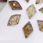 Load image into Gallery viewer, 2,3,4,5,6 Pcs Natural smokey quartz fancy Shape Carving, Hand Carved Gemstone, backside intersection Gemstone, Carved Gemstone, 16X10 mm