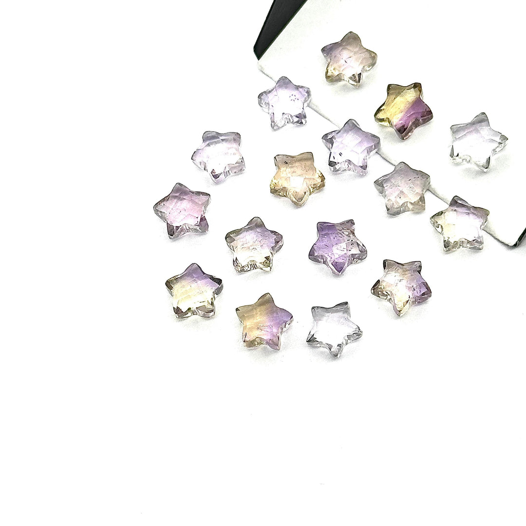 Natural Ametrine Faceted Stars Shape Beads, AAA Ametrine Star Shape Briolette's, 8 MM Star Loose Gemstone Beads For Jewelry Making